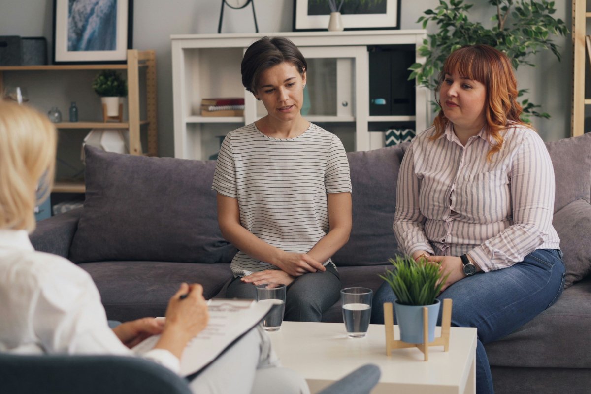 Couple in marriage counseling for communication problems | The Peaceful Mind Counseling Center